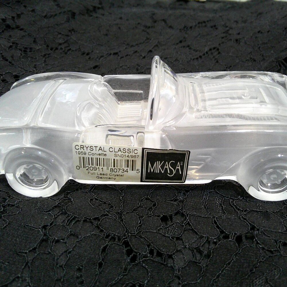 MIKASA Crystal Classic 1959 CORVETTE CAR w Mikasa Label Crystal Corvette